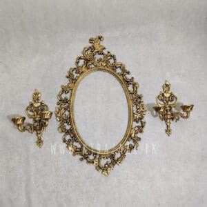 Vintage Metal Frame with Candle Holders