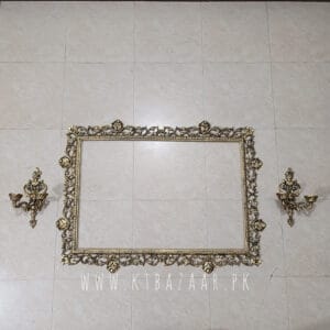 Rose Rectangular Mirror Frame Large with Candle Holders