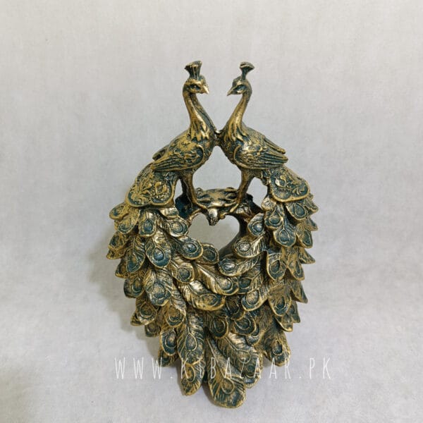 Resin Peacock Lovers On Branch Collectible Figurine