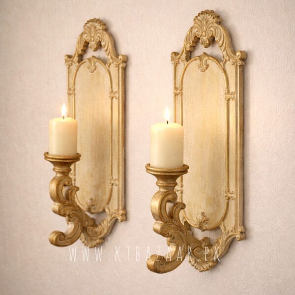 Wooden Classic Scrollwork Sconces (Pair)