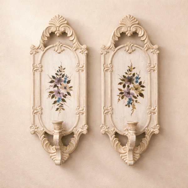 Wooden Classic Scrollwork Sconces (Pair)