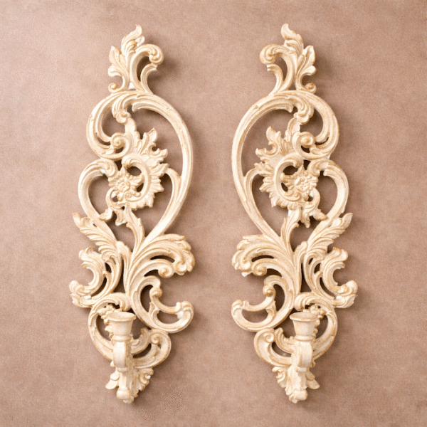 Shabby Chic Floral Relief Candle Holders