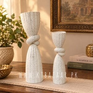 Fluted Knot Candle Holders Pair